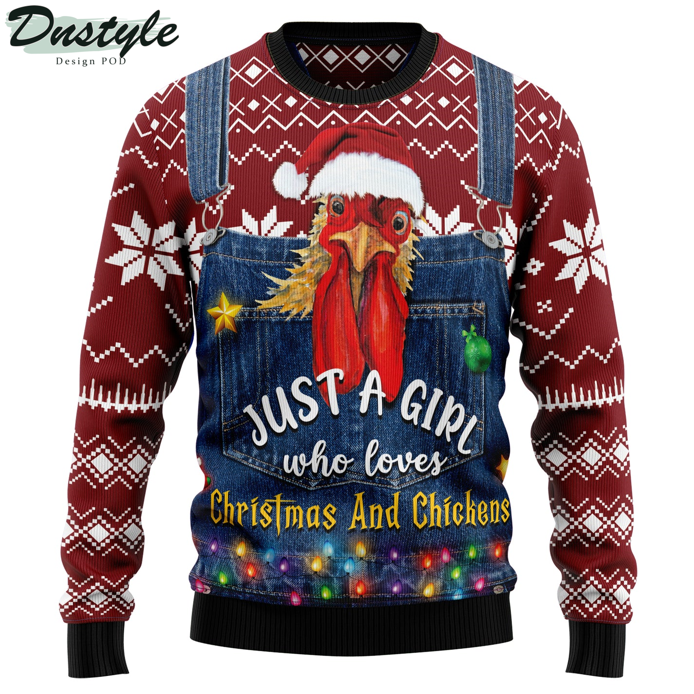 Just A Girl Who Loves Christmas And Chickens UglySweater