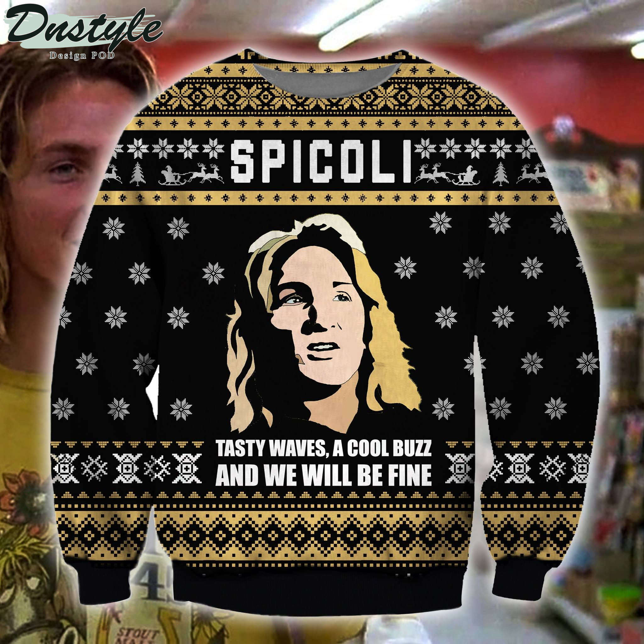 Jeff Spicoli Fast Times At Ridgemont High Tasty Waves Ugly Christmas Sweater