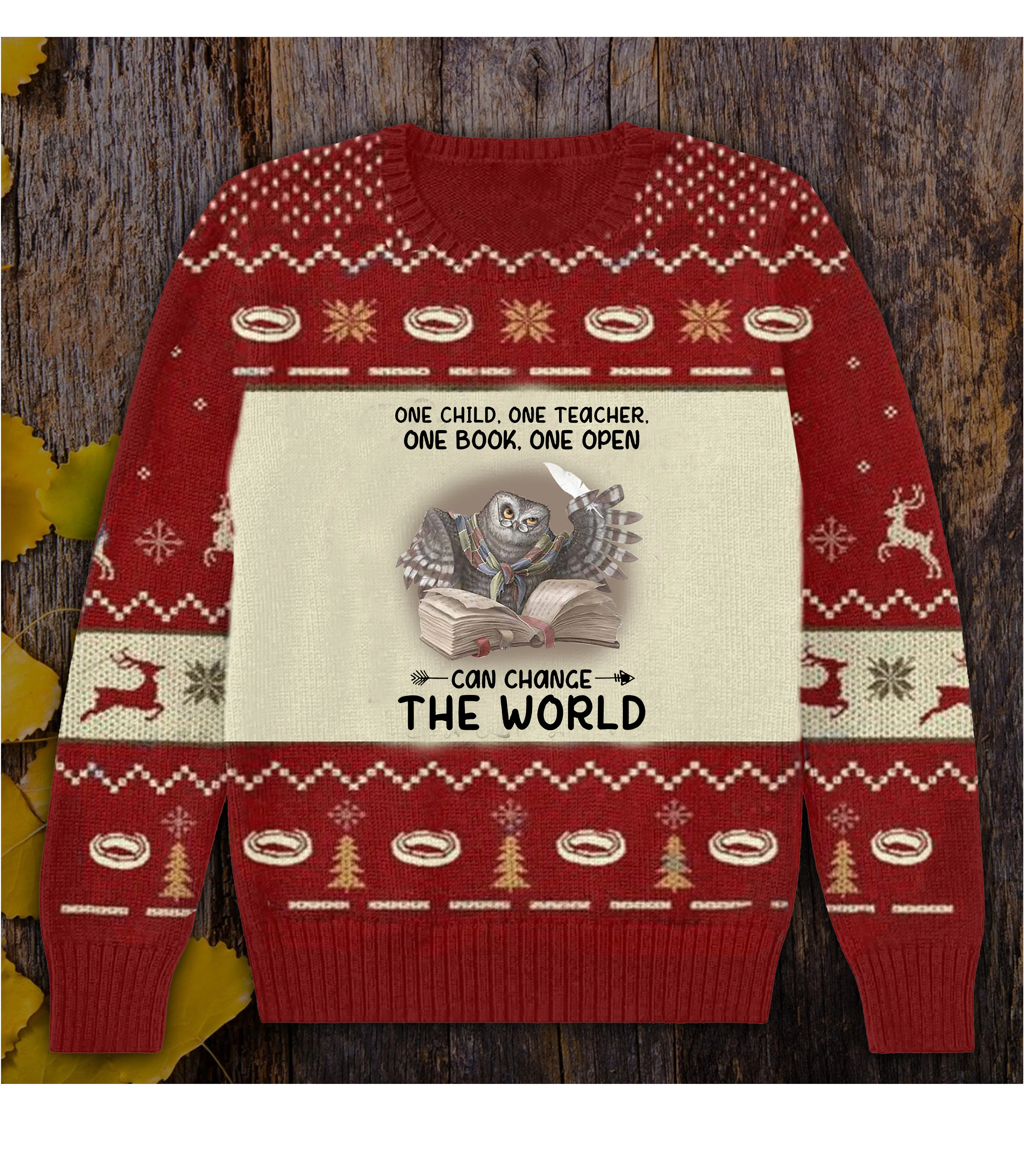 One Open Can Chance The World Books Ugly Christmas Sweater
