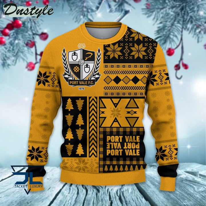 Port Vale Christmas Pattern 2022 Ugly Wool Sweater