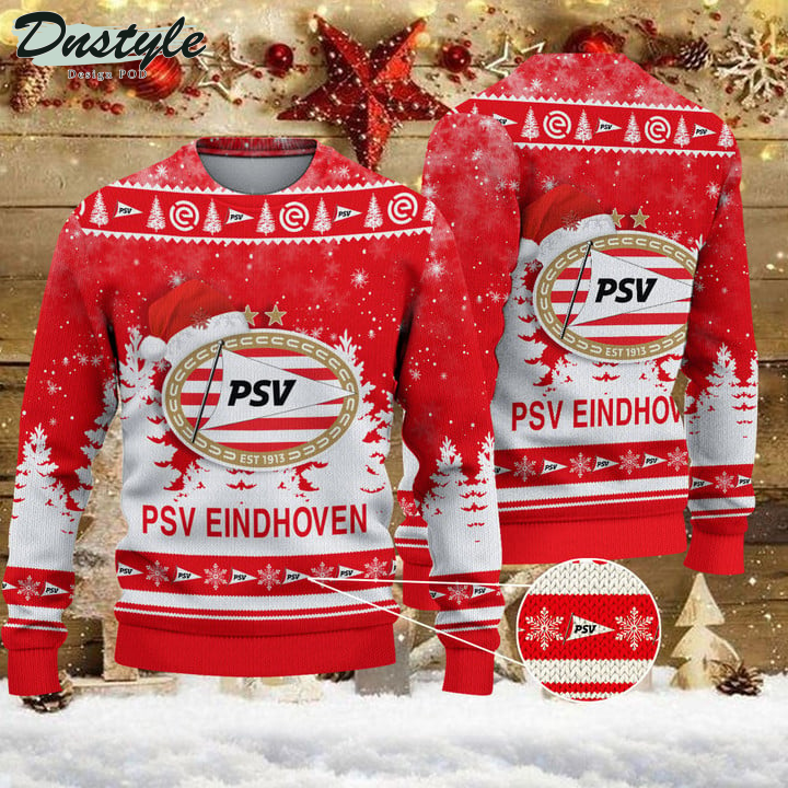 PSV Eindhoven Santa Hat Ugly Christmas Sweater