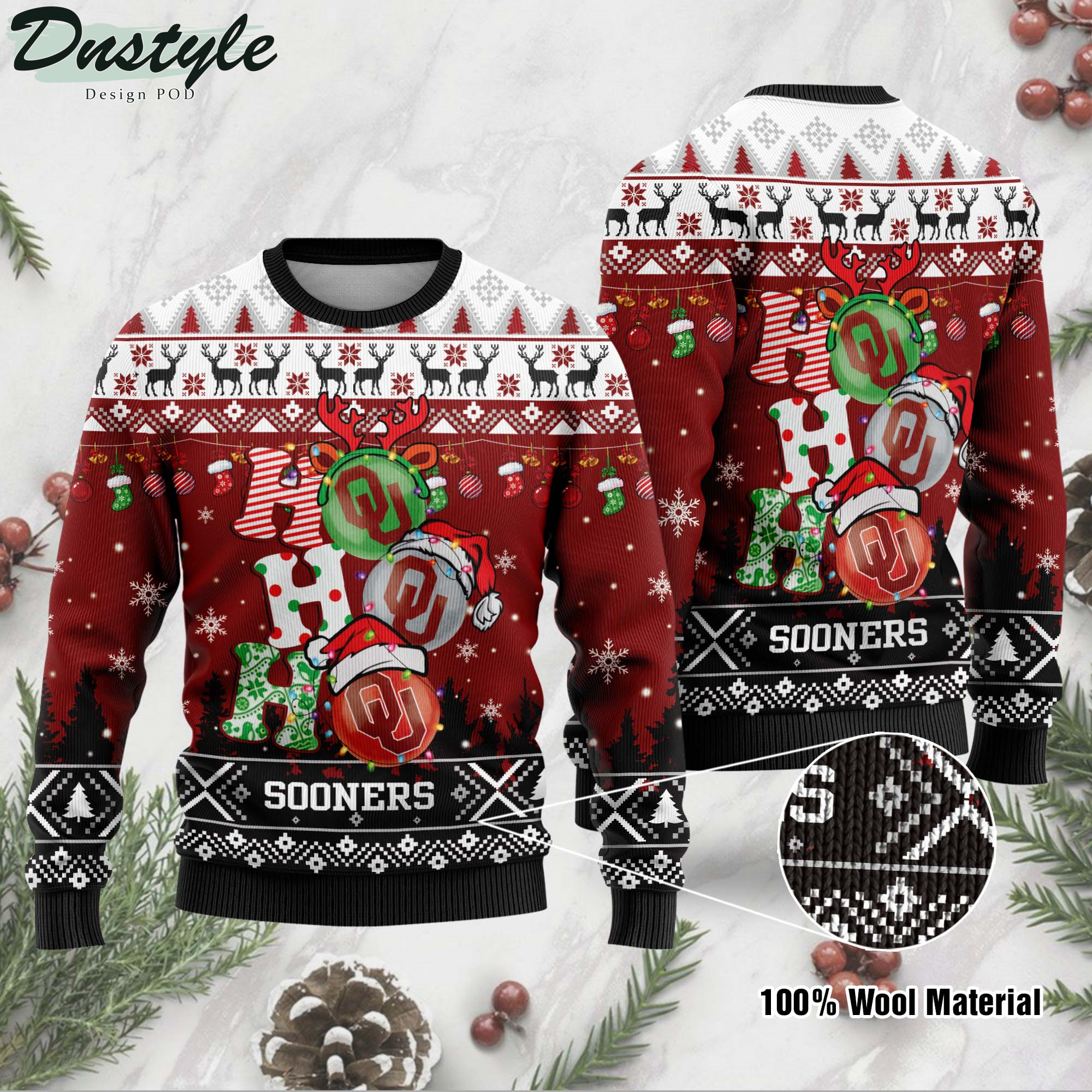 Ohio State Buckeyes NCAA Ho Ho Ho Ugly Wool Sweater