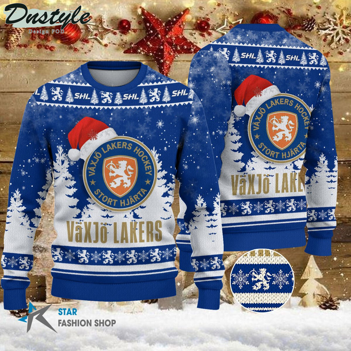 Vaxjo Lakers ugly christmas sweater