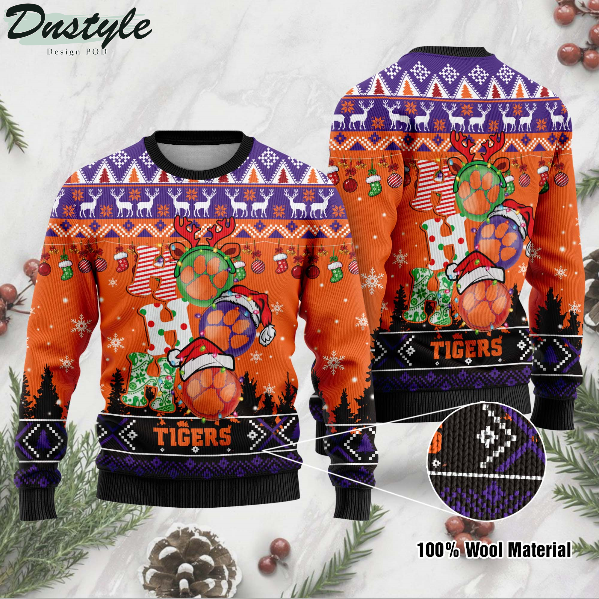 BYU Cougars NCAA Ho Ho Ho Ugly Wool Sweater