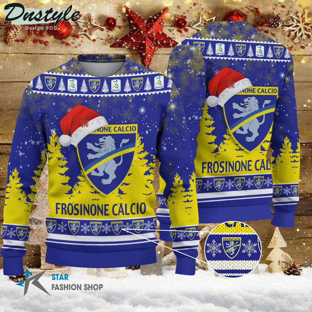 Frosinone Calcio brutto maglione natalizio