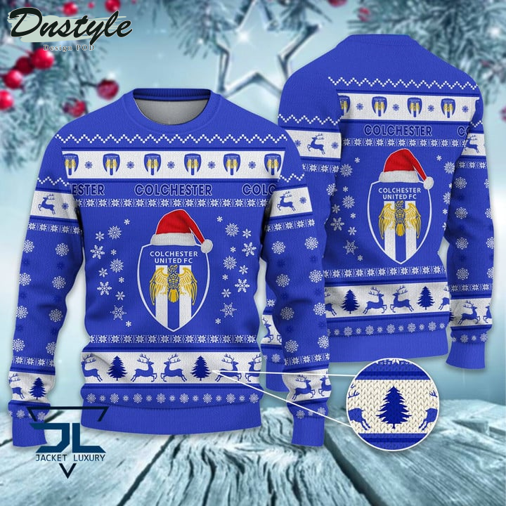 Colchester United santa hat ugly christmas sweater