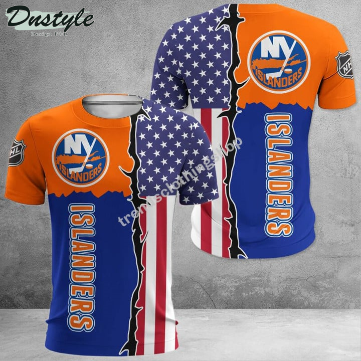 New York Islanders American Flag 3d Hoodie Tshirt