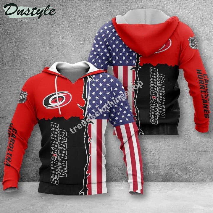 Carolina Hurricanes American Flag 3d Hoodie Tshirt