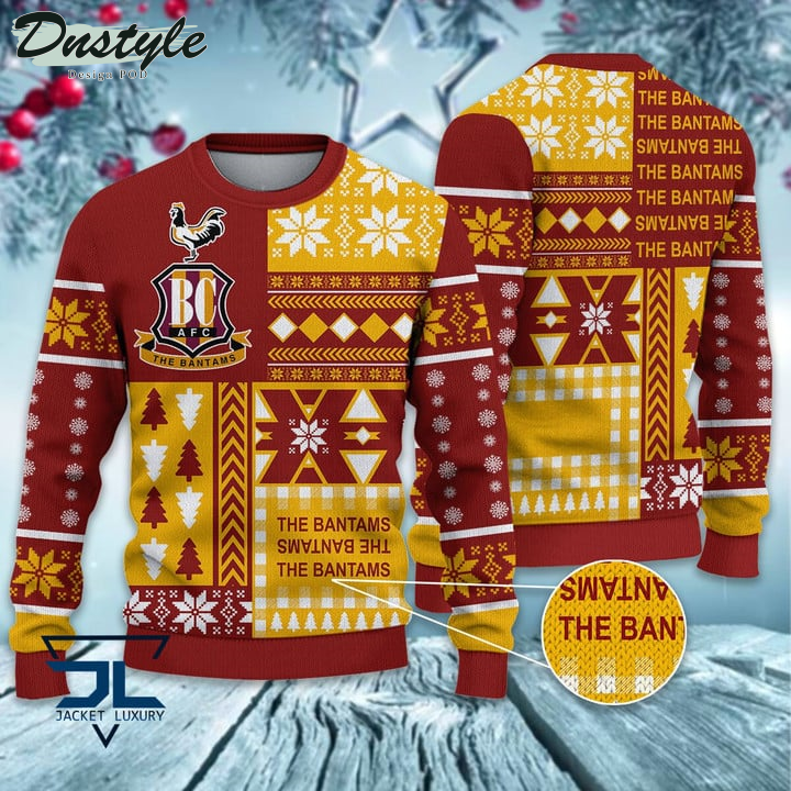 Bradford City Christmas Pattern 2022 Ugly Wool Sweater