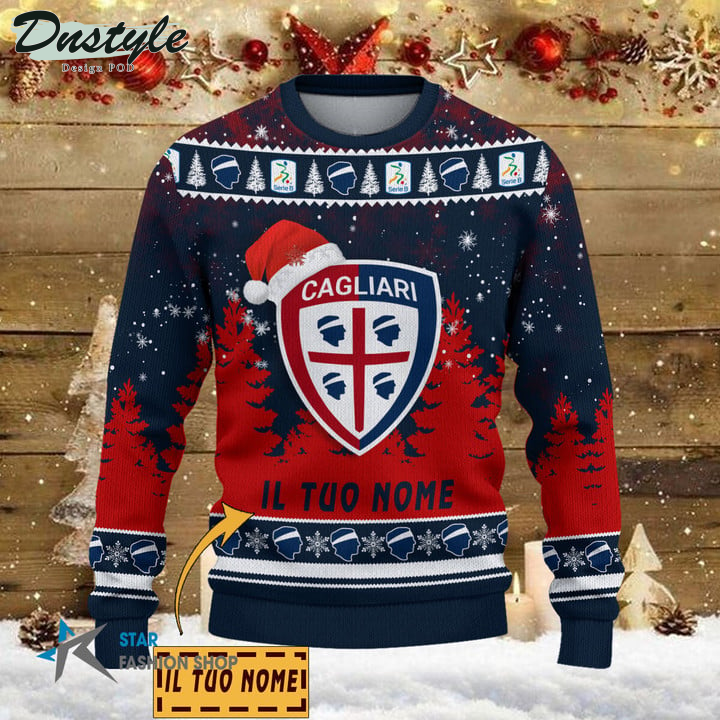 Cagliari Calcio il tuo nome brutto maglione natalizio