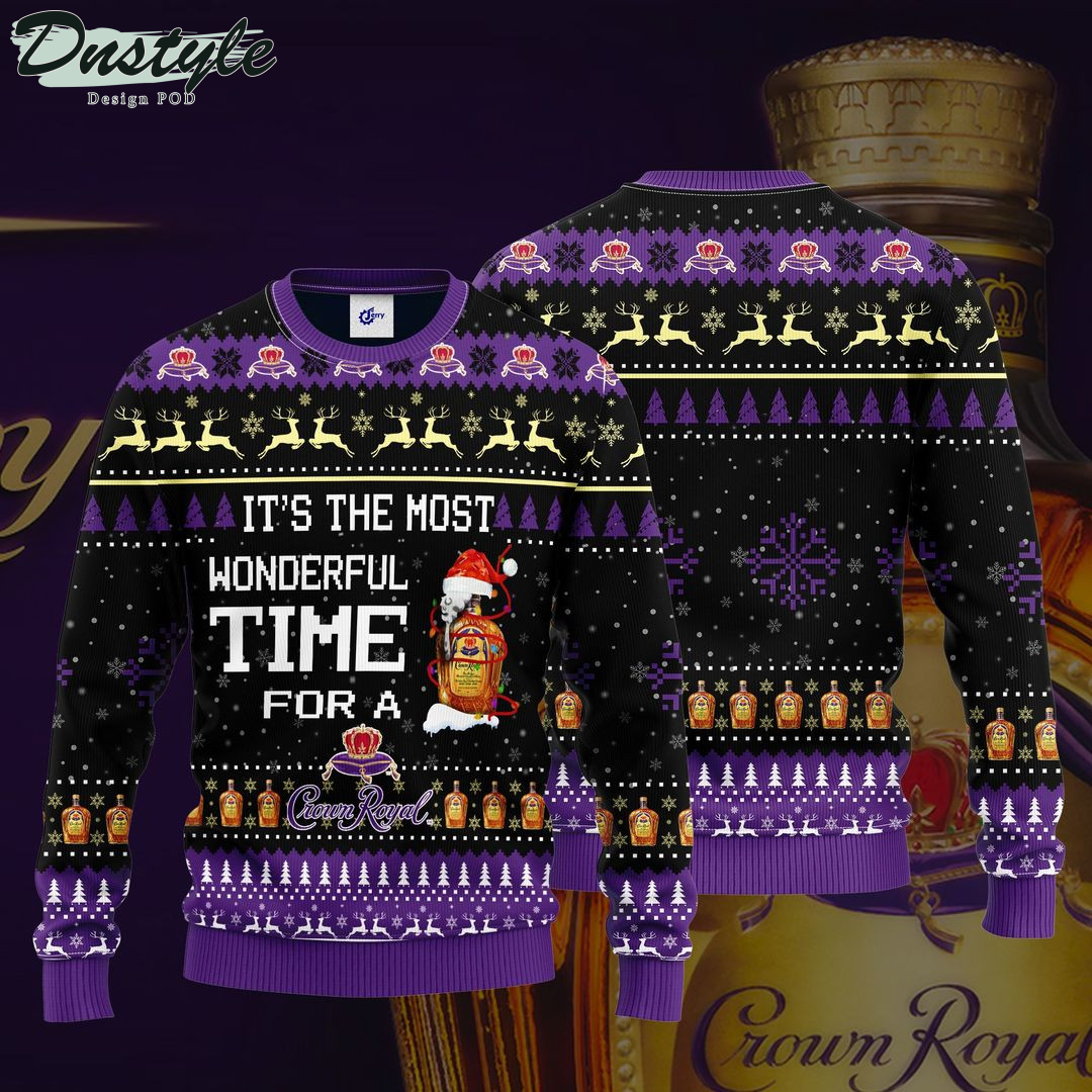 It's the Most Wonderful Time Crown Royal Ugly Christmas Sweater
