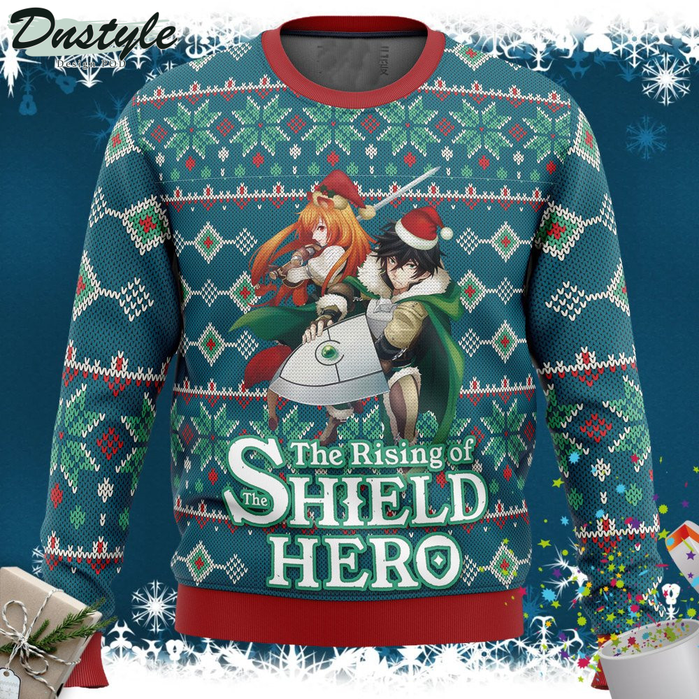 Naofumi Iwatani & Raphtalia Rising Of The Shield Hero Ugly Christmas Sweater