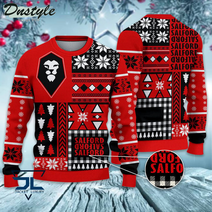 Salford City Christmas Pattern 2022 Ugly Wool Sweater