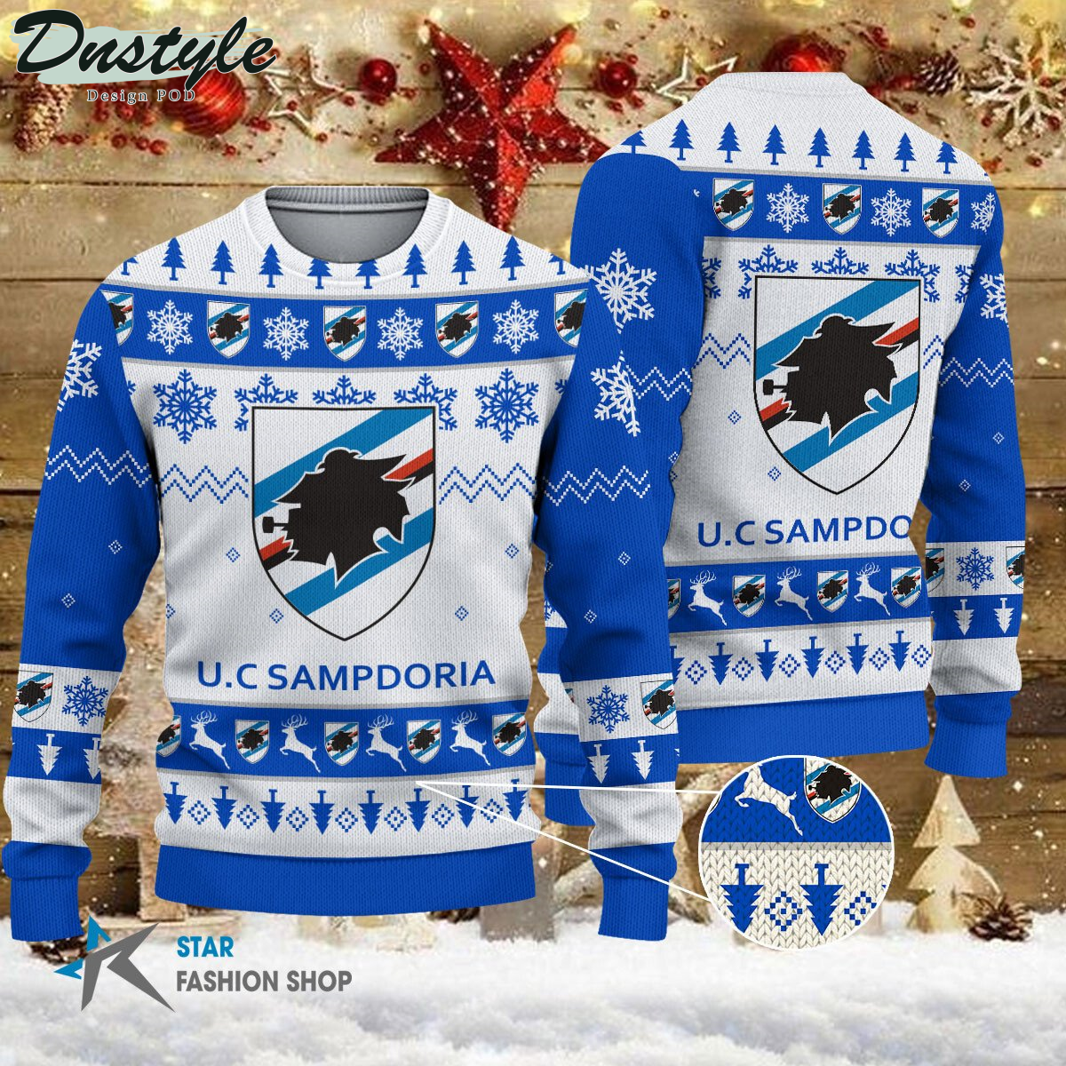 U.C. Sampdoria ugly christmas sweater