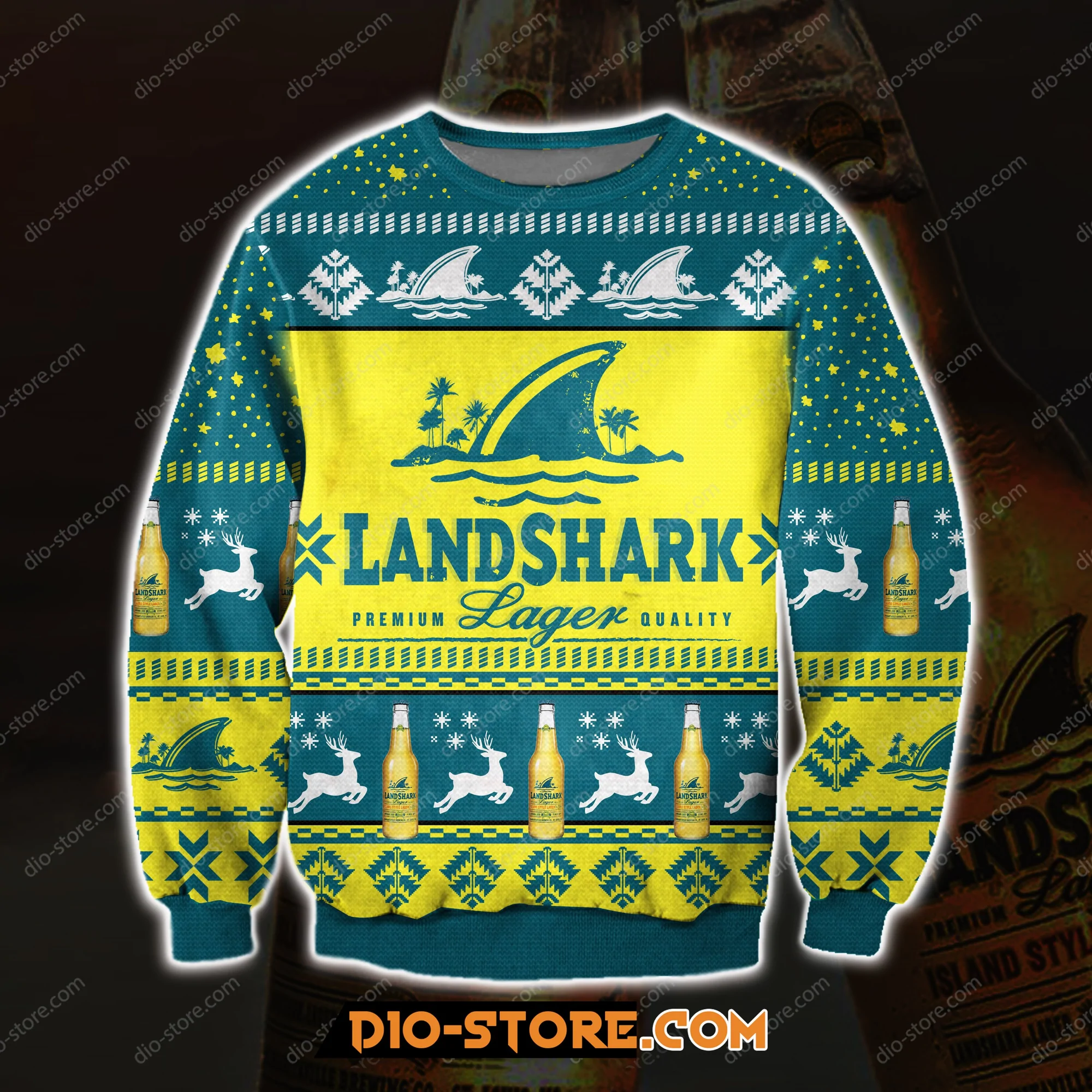 Landshark Lager Beer Ugly Christmas Sweater