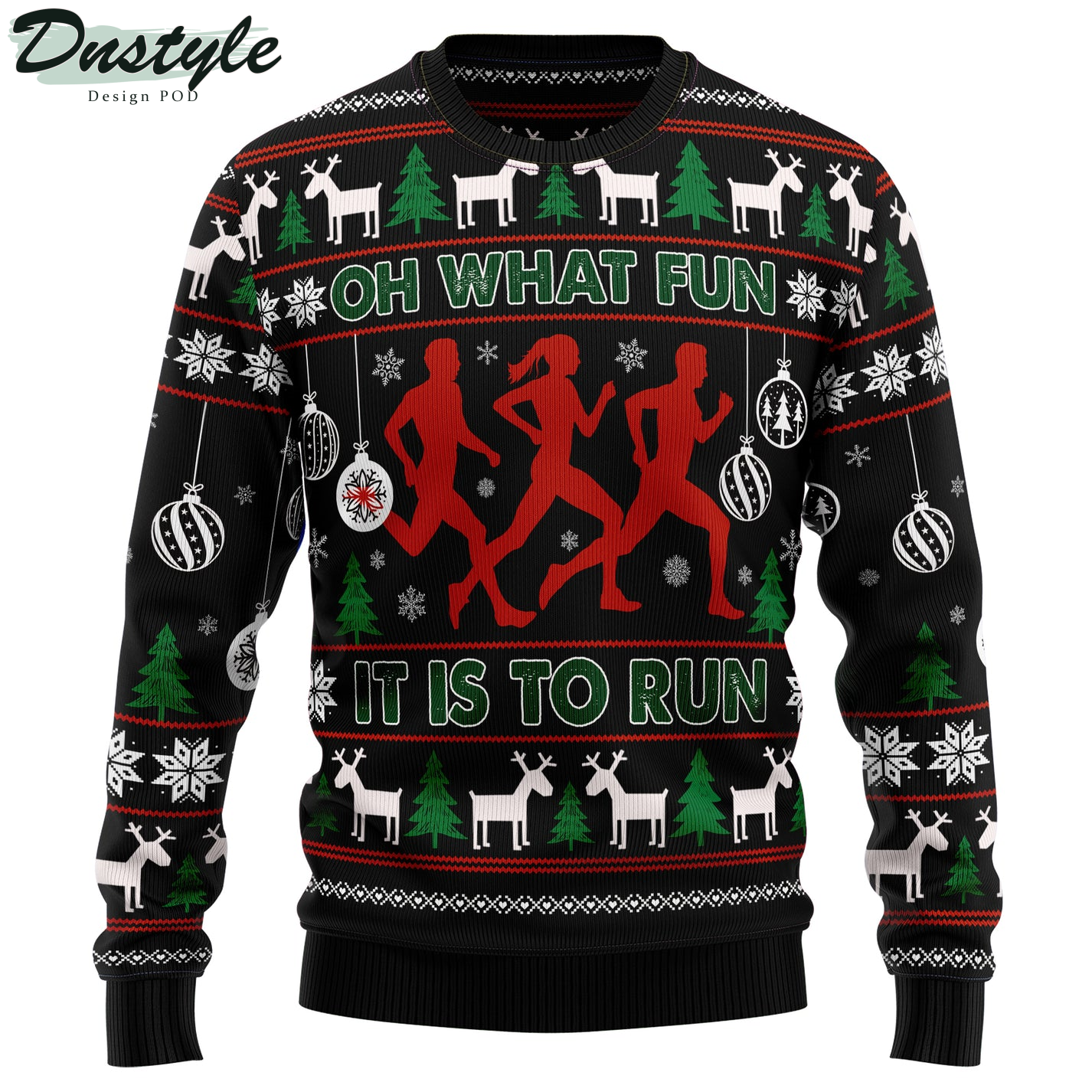 Running Oh What Fun Ugly Christmas Sweater