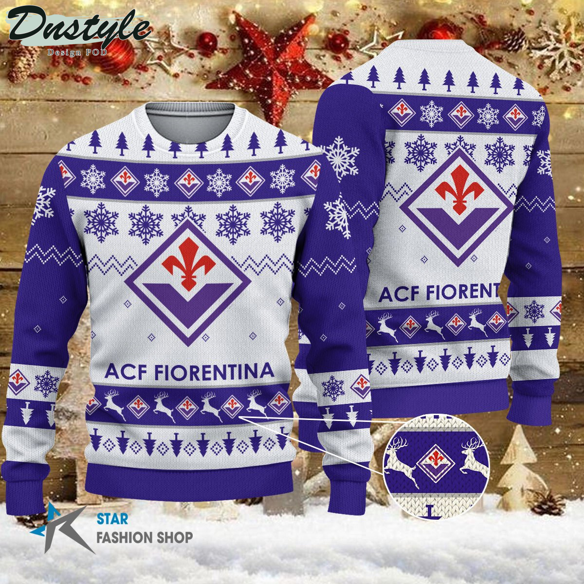 ACF Fiorentina ugly christmas sweater