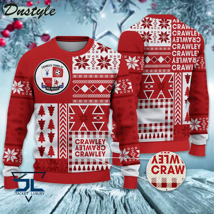 Crawley Town Christmas Pattern 2022 Ugly Wool Sweater
