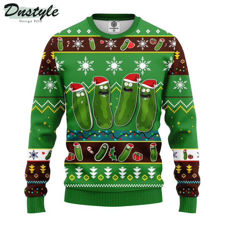 Rick And Morty Pickle Rick Green Ugly Christmas Sweater