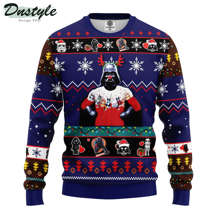 Star Wars  Funny Reindeer Darth Vader Blue Ugly Christmas Sweater