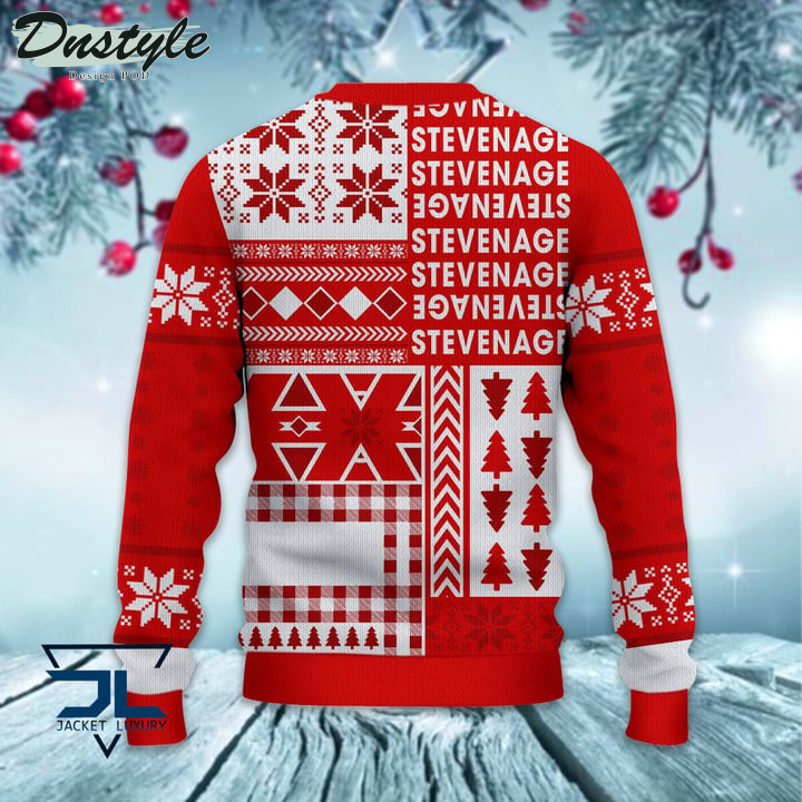 Stevenage Football Club Christmas Pattern 2022 Ugly Wool Sweater