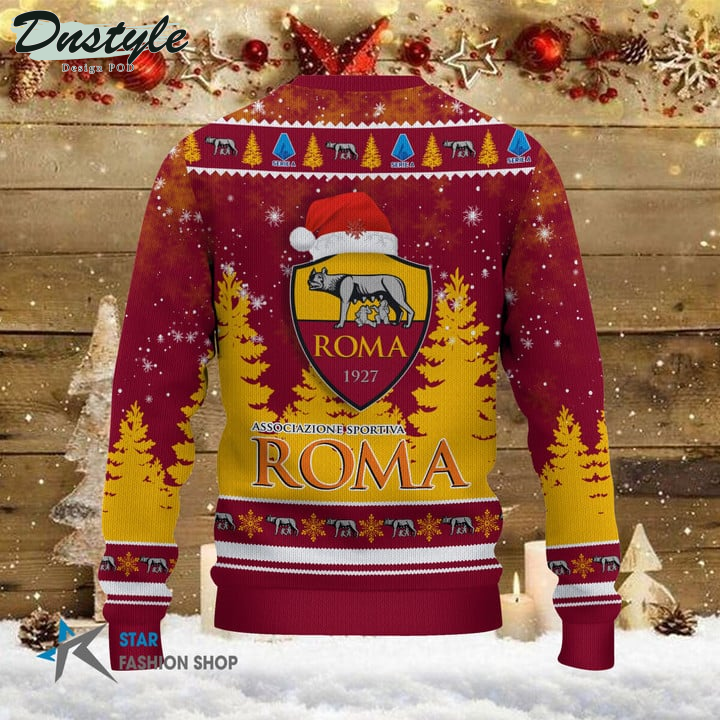 AS Roma il tuo nome brutto maglione natalizio