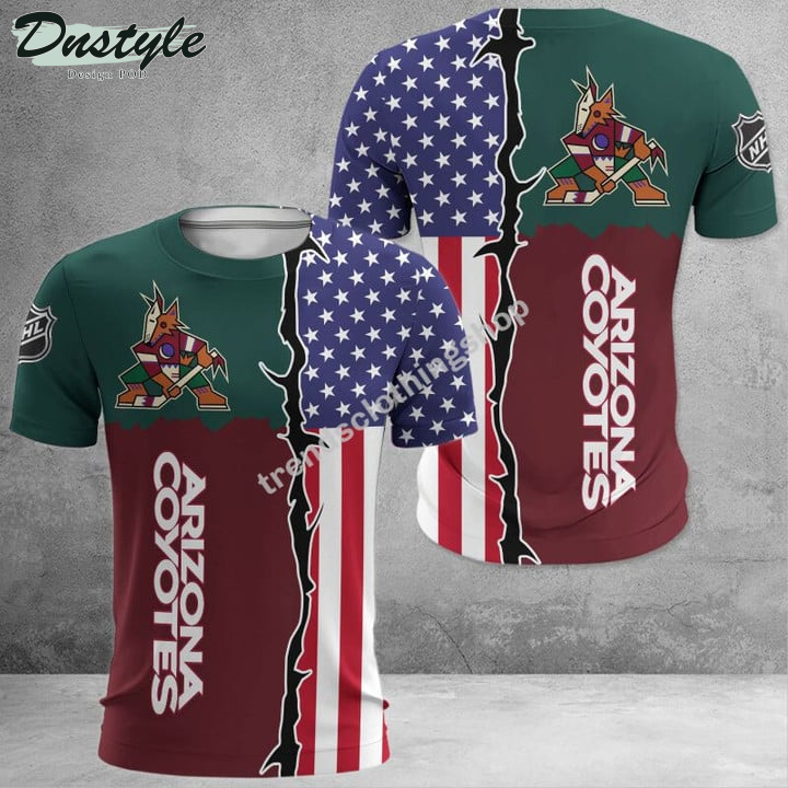 Arizona Coyotes American Flag 3d Hoodie Tshirt