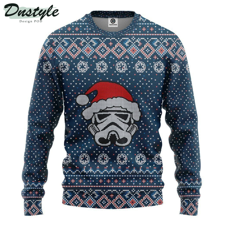 Star Wars Stormtrooper Hat Galactic Republic Pattern Blue Ugly Christmas Sweater