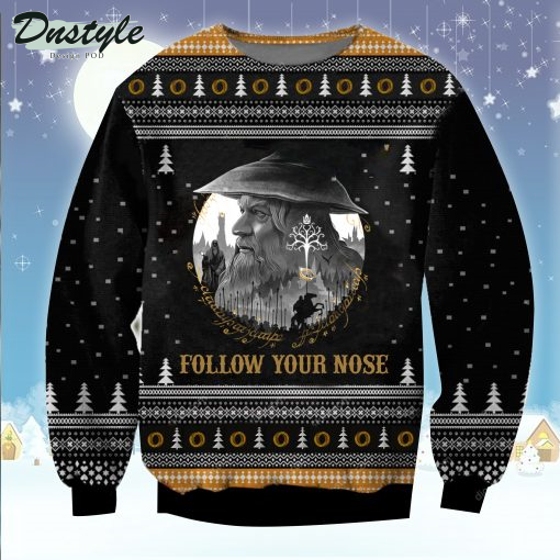 Follow Your Nose Lord Of Rings Ugly Christmas Sweater