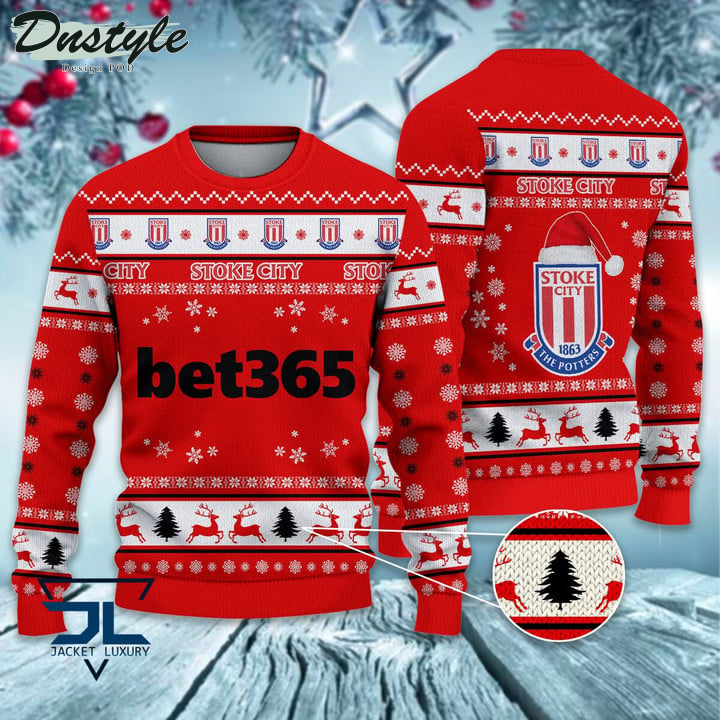 Stoke City F.C Santa Hat Ugly Christmas Sweater
