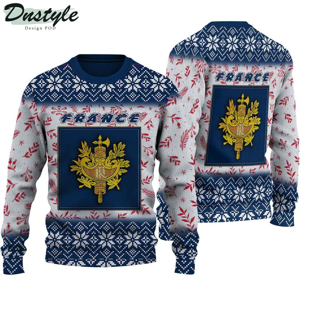 France Knitted Ugly Christmas Sweater
