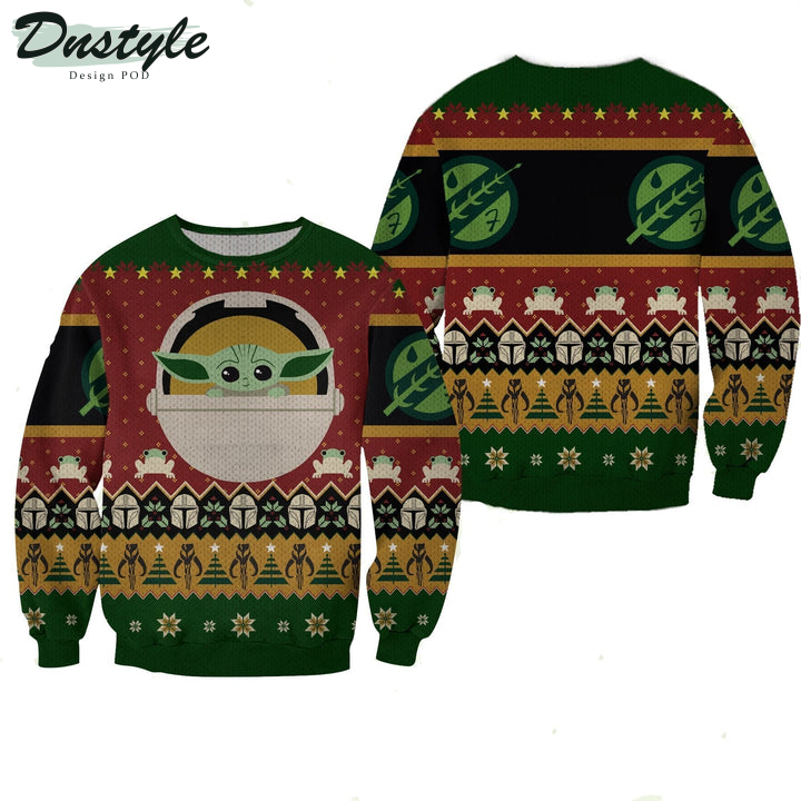 Star Wars Baby Yoda Grogu Christmas Pattern Green Ugly Christmas Sweater