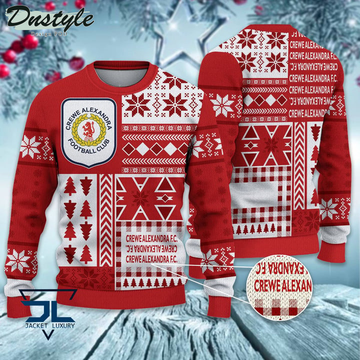 Crewe Alexandra Christmas Pattern 2022 Ugly Wool Sweater