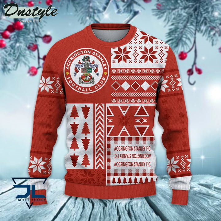 Accrington Stanley Christmas Pattern 2022 Ugly Wool Sweater