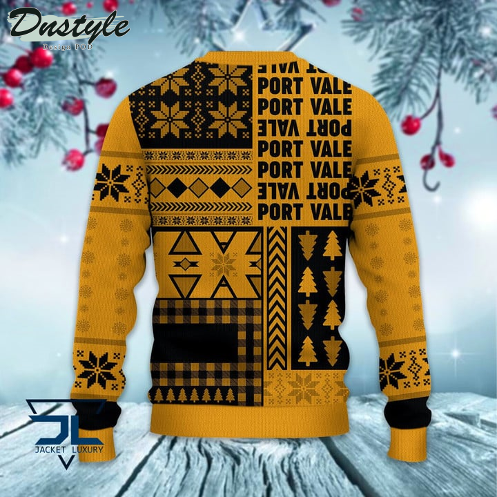 Port Vale Christmas Pattern 2022 Ugly Wool Sweater