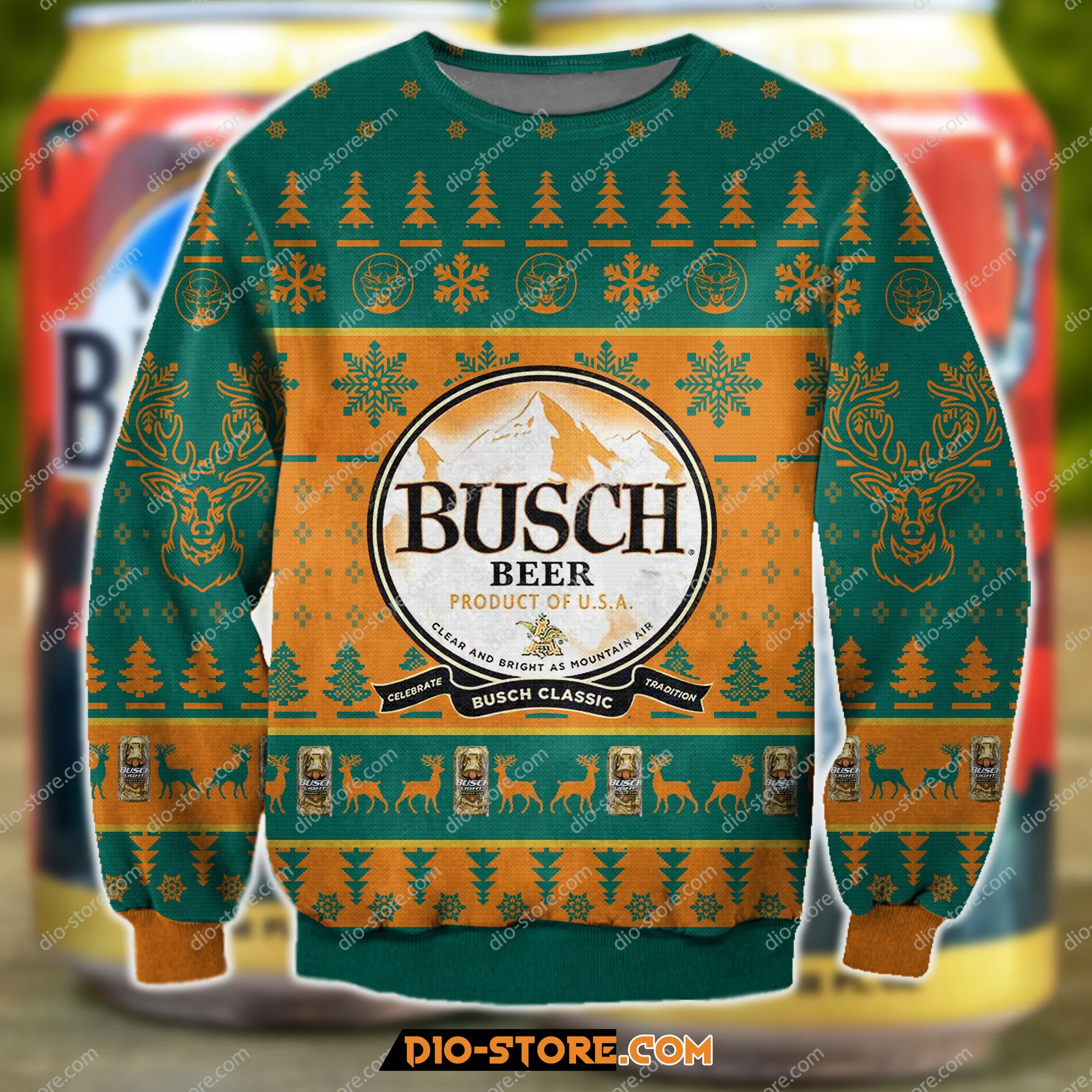 Busch Buck Hunter Ugly Christmas Sweater