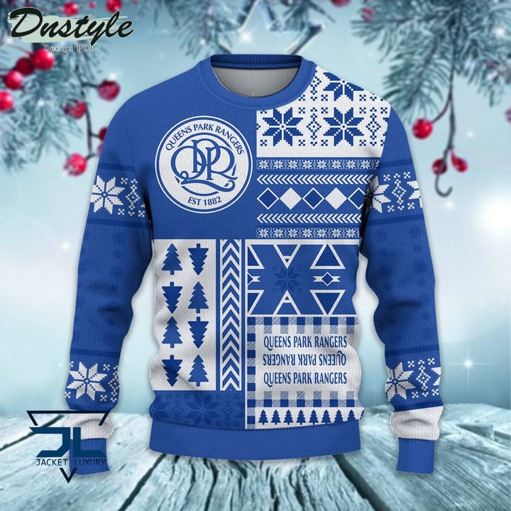 Queens Park Rangers Christmas Pattern 2022 Ugly Wool Sweater