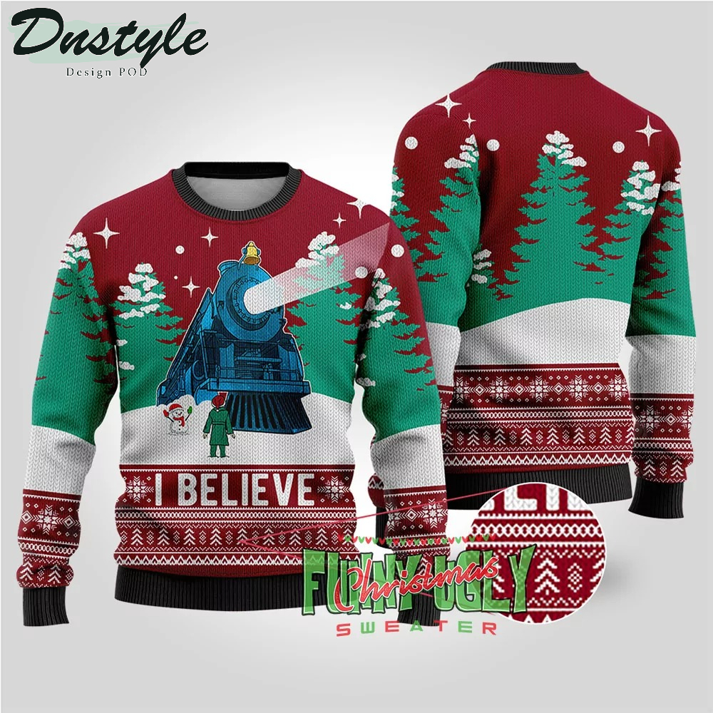 The Polar Express I Believe Ugly Christmas Sweater