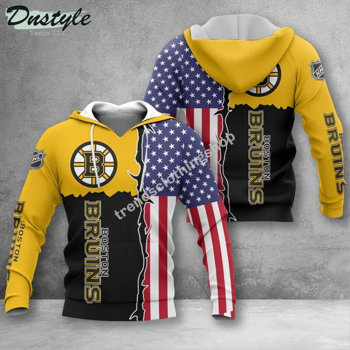 Boston Bruins American Flag 3d Hoodie Tshirt