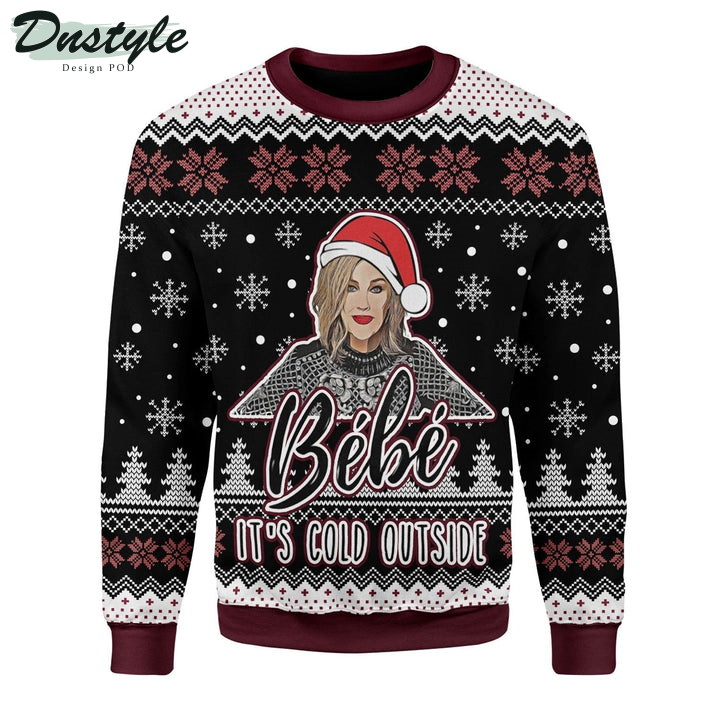 Schitts Creek Bebe It's Cold Outside Black Ugly Christmas Sweater 3