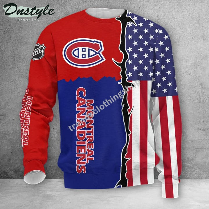 Montreal Canadiens American Flag 3d Hoodie Tshirt