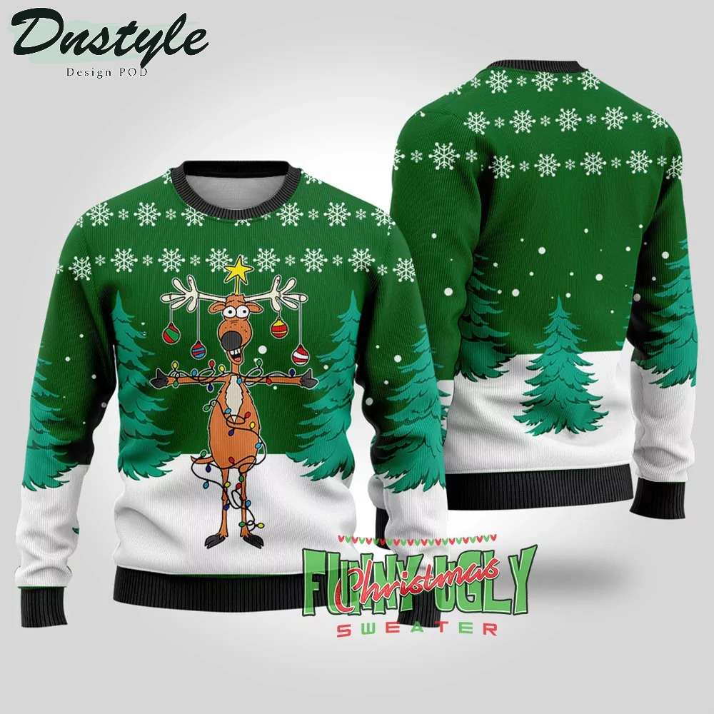 Reindeer Tree Ugly Christmas Sweater