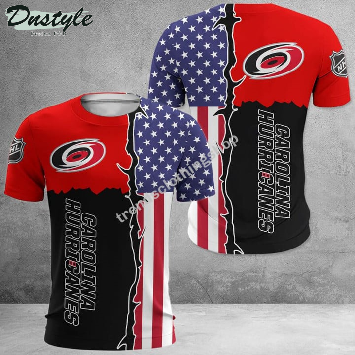 Carolina Hurricanes American Flag 3d Hoodie Tshirt