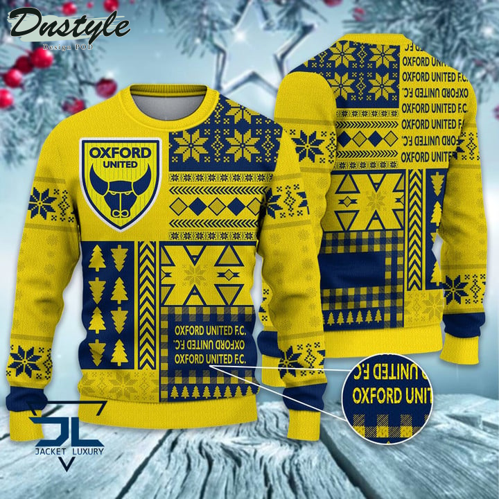 Oxford United F.C Christmas Pattern 2022 Ugly Wool Sweater
