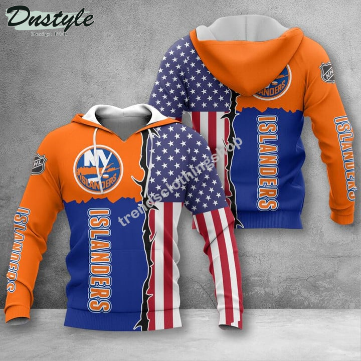 New York Islanders American Flag 3d Hoodie Tshirt