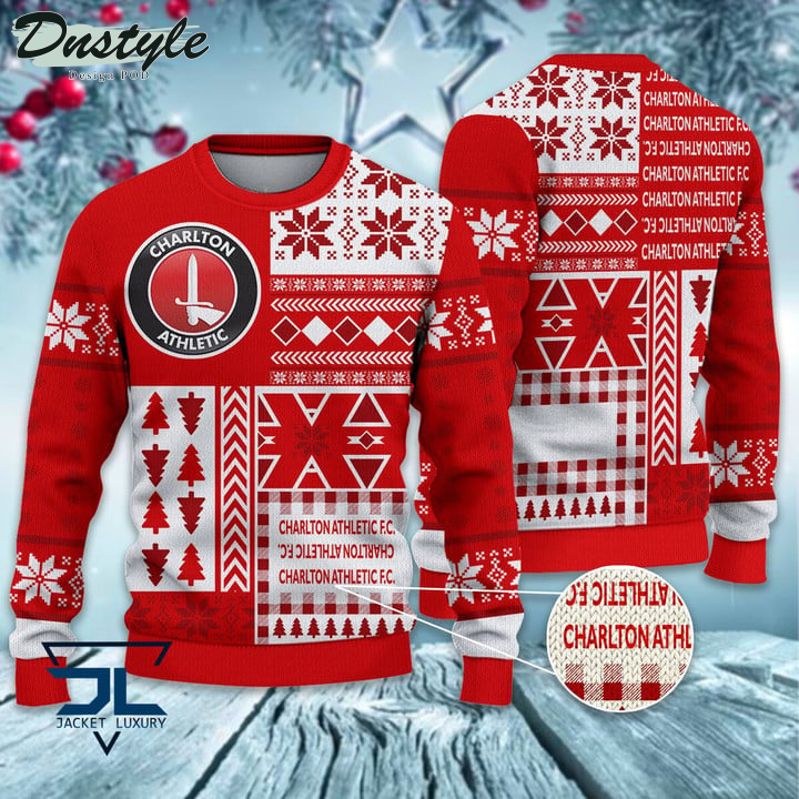 Charlton Athletic F.C Christmas Pattern 2022 Ugly Wool Sweater