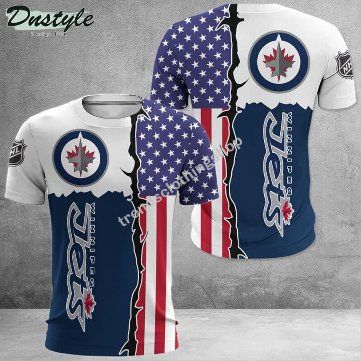 Winnipeg Jets American Flag 3d Hoodie Tshirt