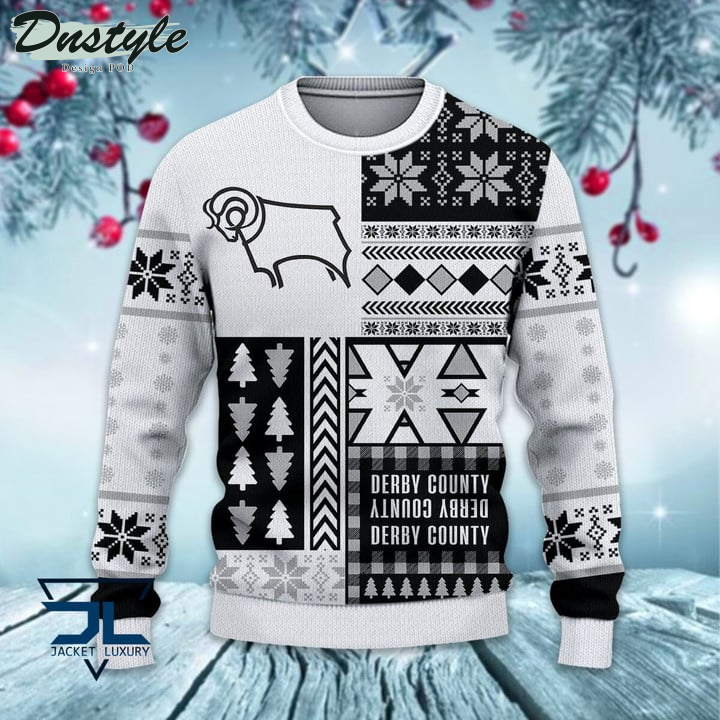 Derby County Christmas Pattern 2022 Ugly Wool Sweater