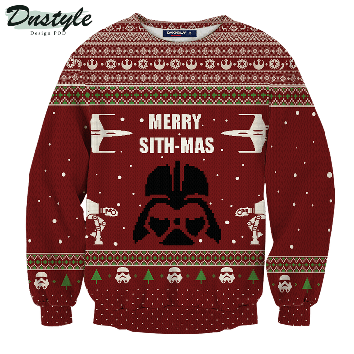 Star Wars Merry Sithmas Pattern Red Ugly Christmas Sweater