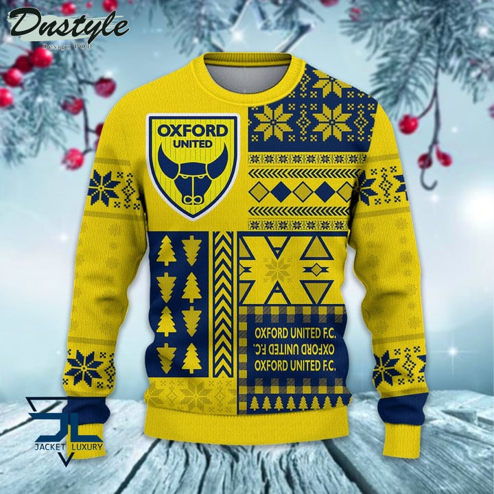 Oxford United F.C Christmas Pattern 2022 Ugly Wool Sweater